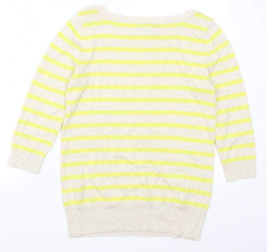 Gap Womens Yellow Striped Pullover Jumper Size M