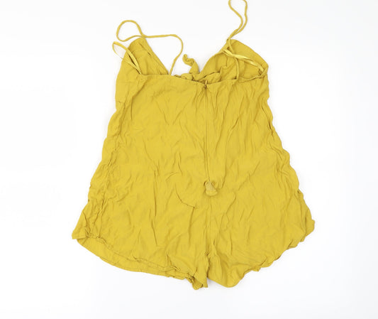 Motel Womens Yellow Playsuit One-Piece Size S