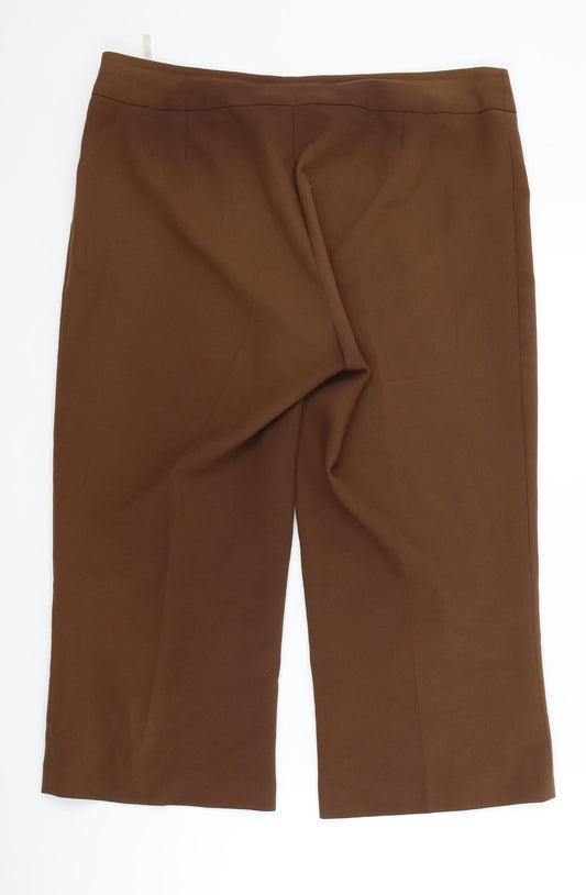 Evie Womens Brown Cropped Trousers Size 14 L20 in