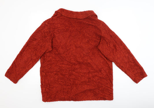 Nightingales Womens Red Cardigan Jumper Size 14