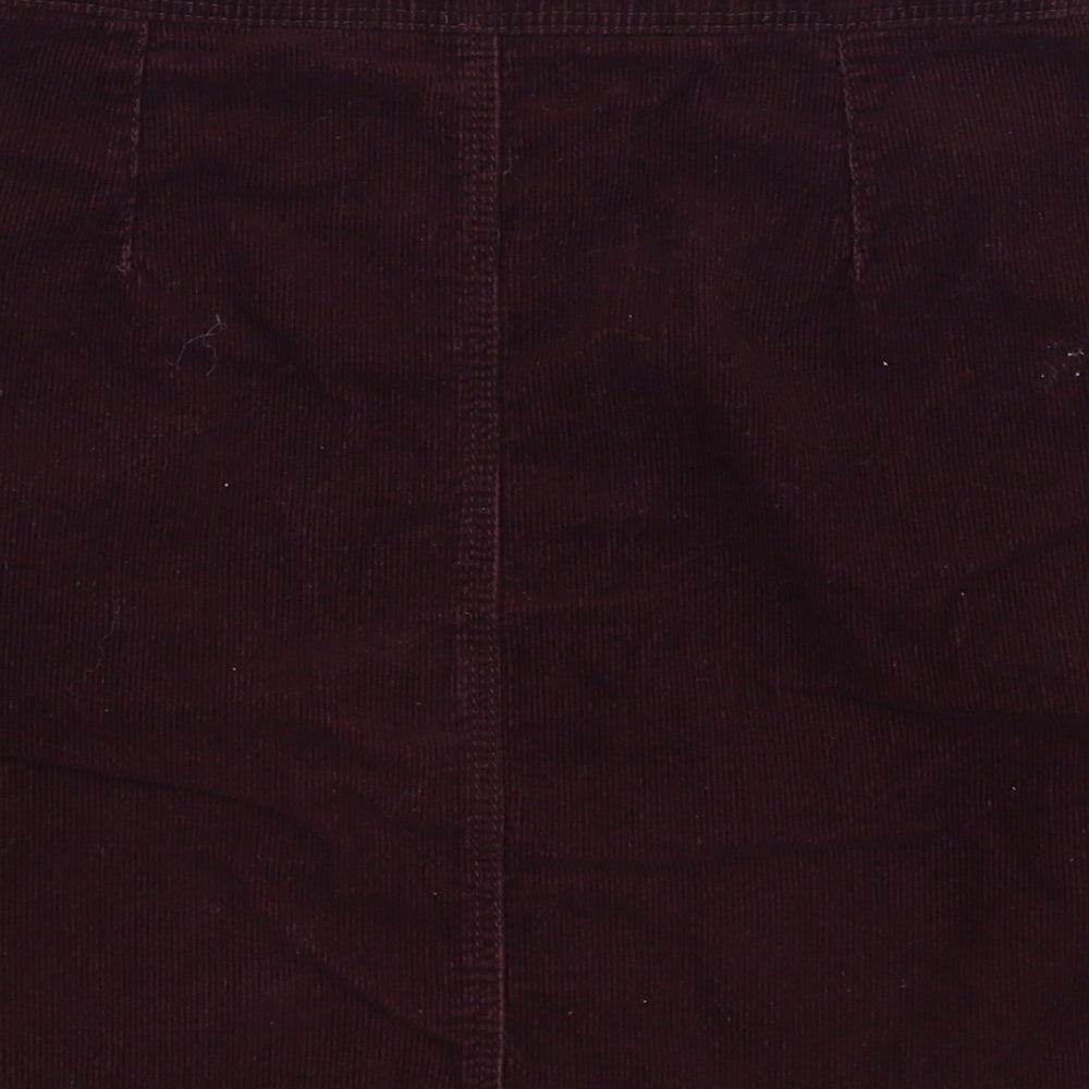 New Look Womens Red Corduroy Mini Skirt Size 6