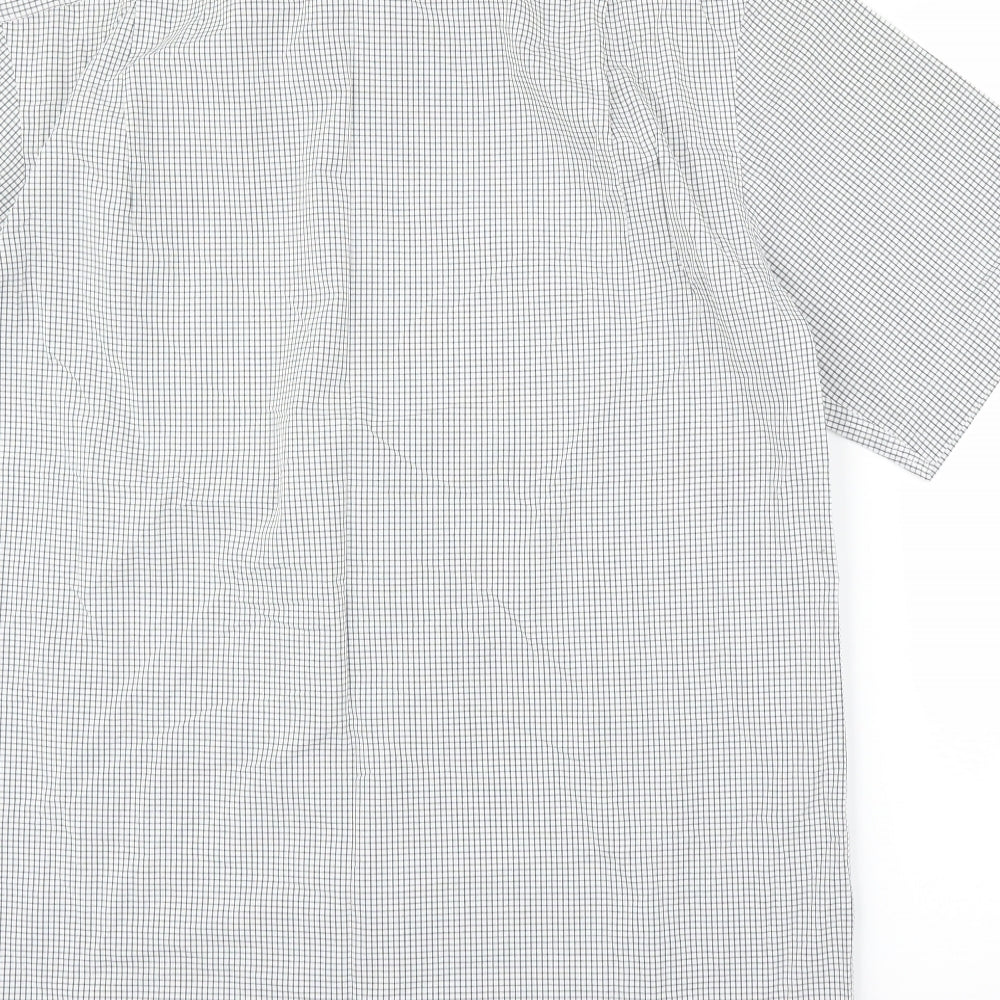 M&S Mens Grey Check Button-Up Size 16