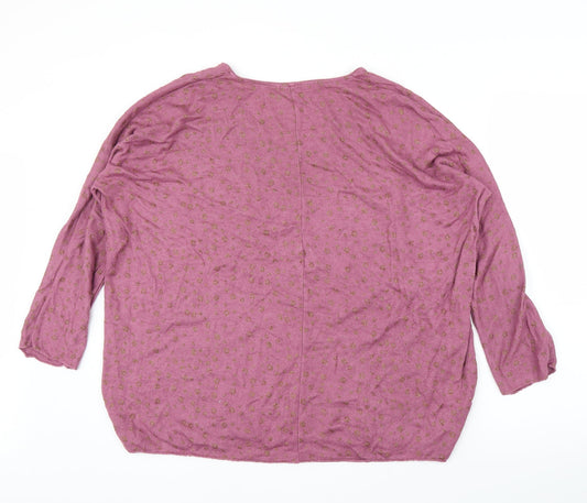 Preworn Womens Pink Animal Print Basic Blouse Size L