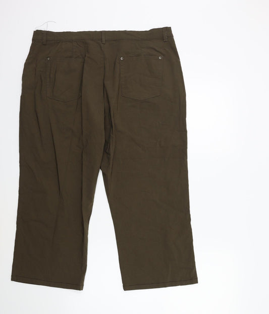 Biaggini Womens Green Cropped Trousers Size 36 in L23 in