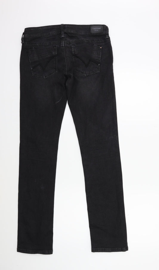 timeszone Womens Black Denim Skinny Jeans Size 26 in L32 in