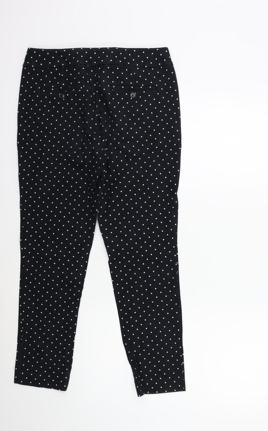 LOFT Womens Black Polka Dot Trousers Size 6 L26 in