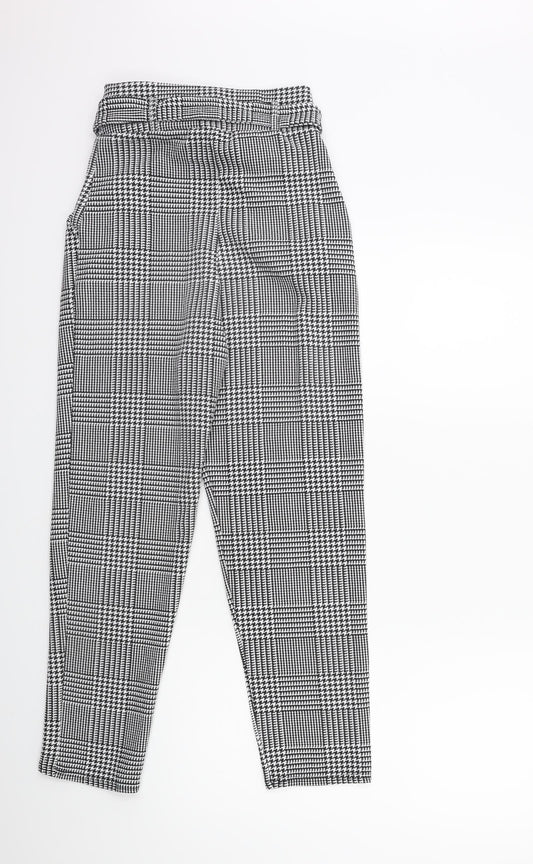 Preworn Womens Black Check Trousers Size 26 in L30 in