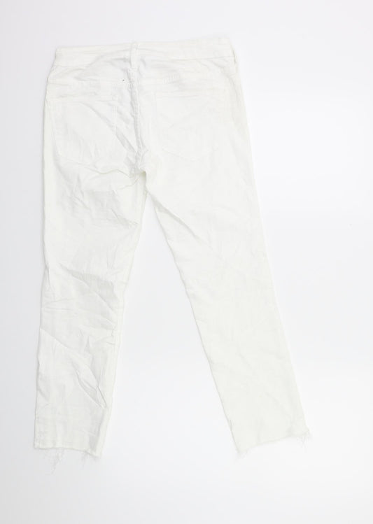 H&M Womens White Denim Cropped Jeans Size 29 in L25 in