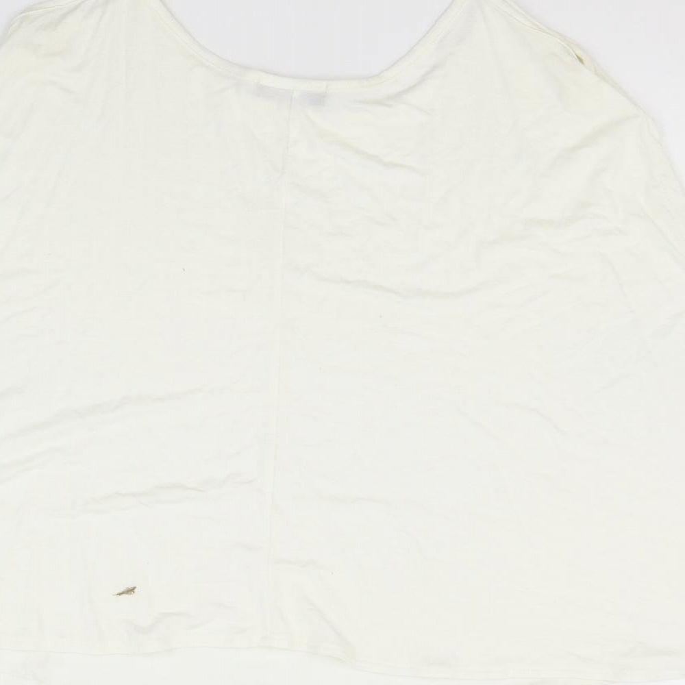Fashion Star Womens White Basic Tank Size L