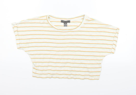 Primark Womens Beige Striped Pullover Hoodie Size S