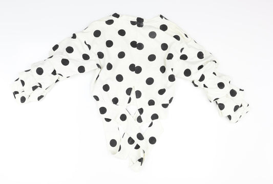 H&M Womens White Polka Dot Pullover Jumper Size 4