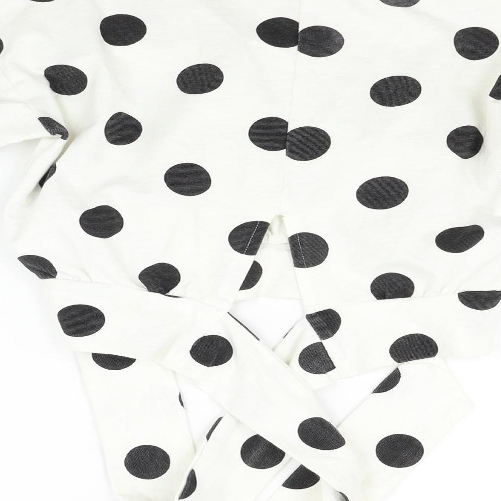 H&M Womens White Polka Dot Pullover Jumper Size 4