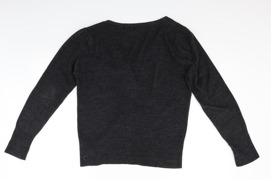 eVIE Womens Grey Cardigan Jumper Size 14