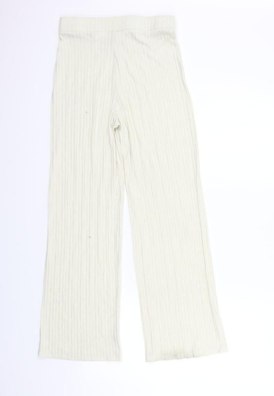 H&M Womens White Trousers Size S L28 in