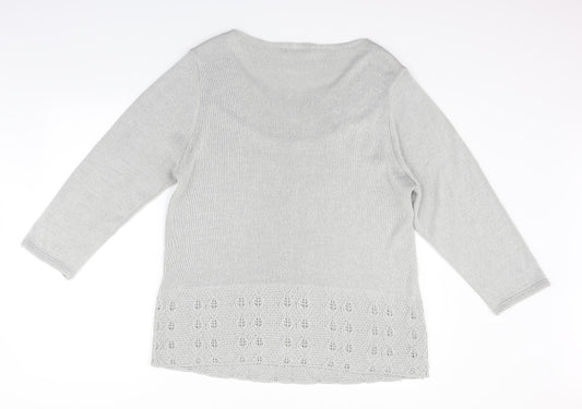 Elite Collection Womens Grey Pullover Jumper Size XL - washable marks
