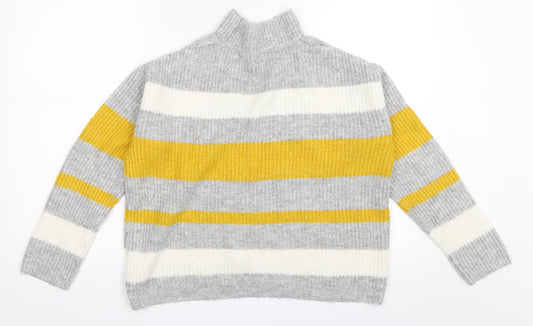 Matalan Womens Grey Striped Pullover Jumper Size M