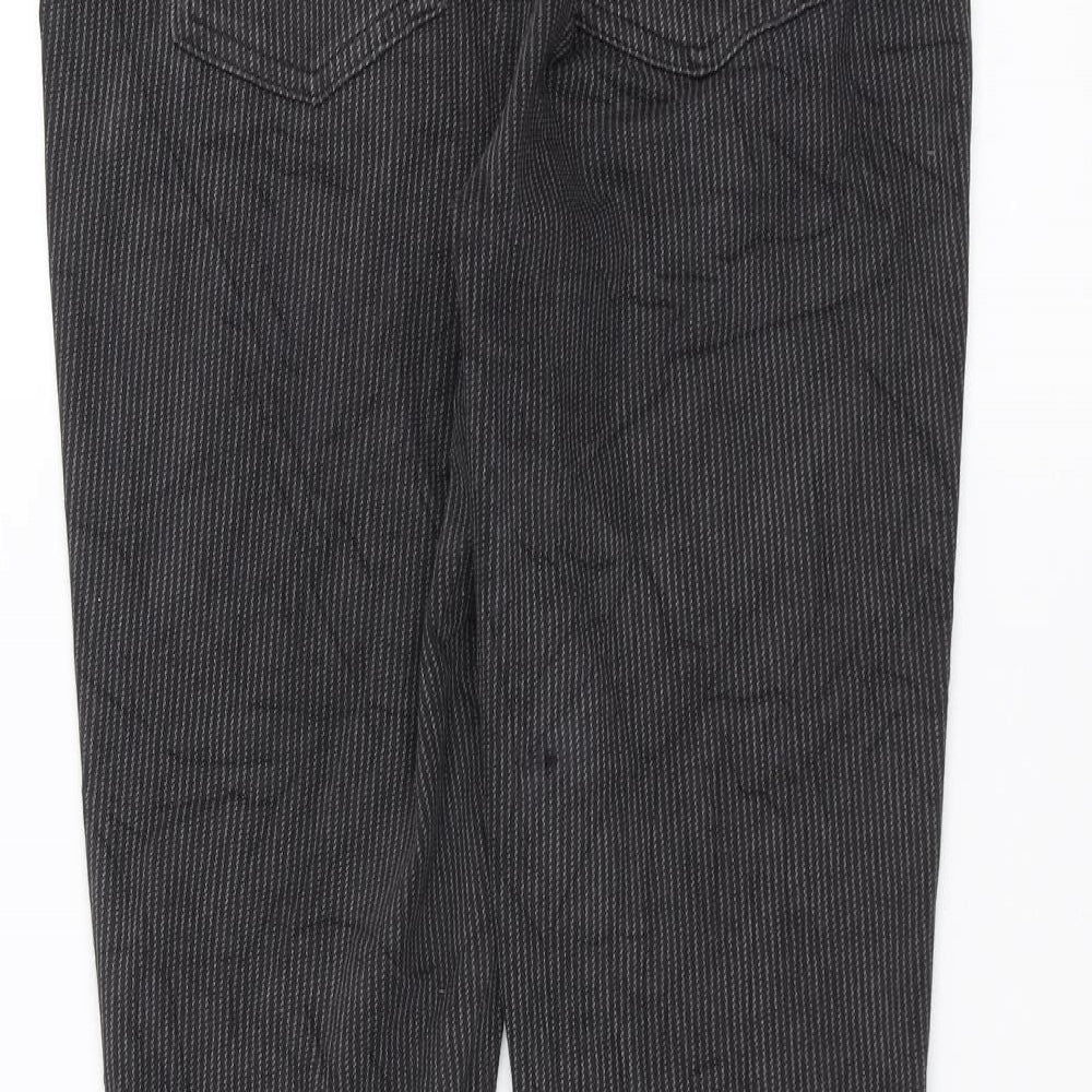 Uniqlo Womens Black Striped Trousers Size 28 in L29 in