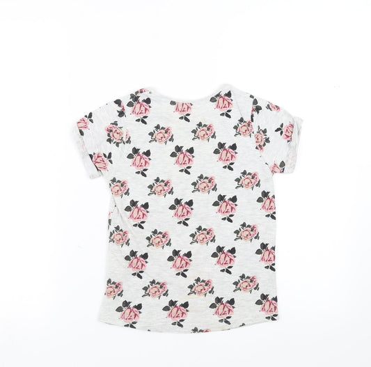 Young Dimension Girls Grey Fair Isle Basic T-Shirt Size 7-8 Years - love