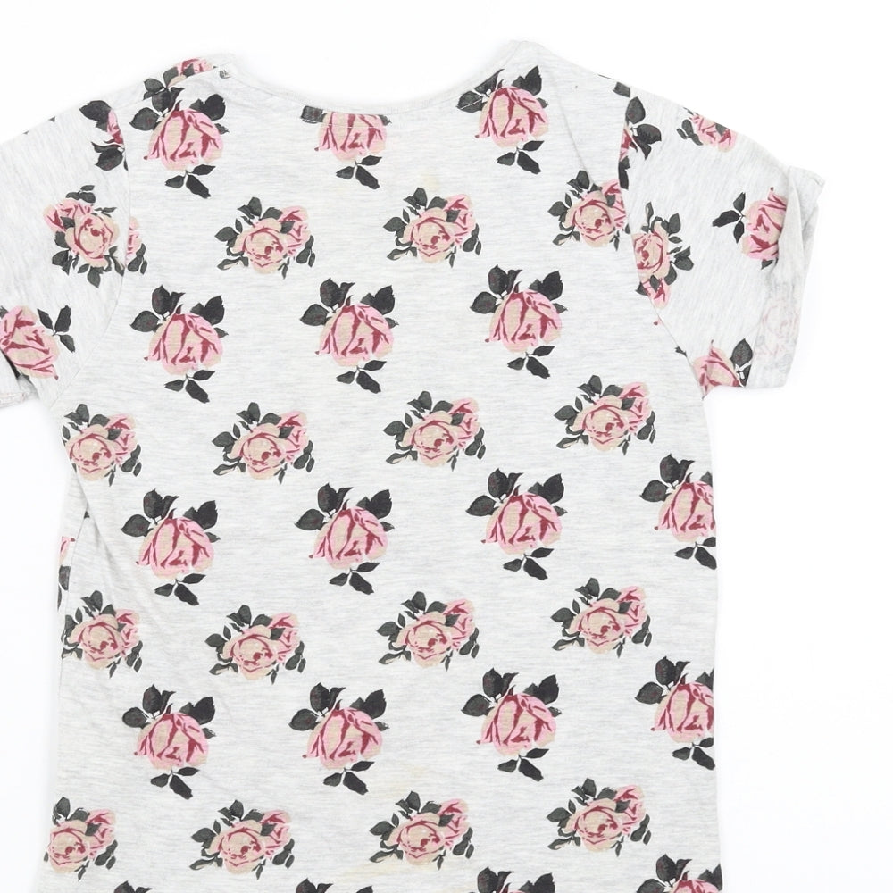 Young Dimension Girls Grey Fair Isle Basic T-Shirt Size 7-8 Years - love