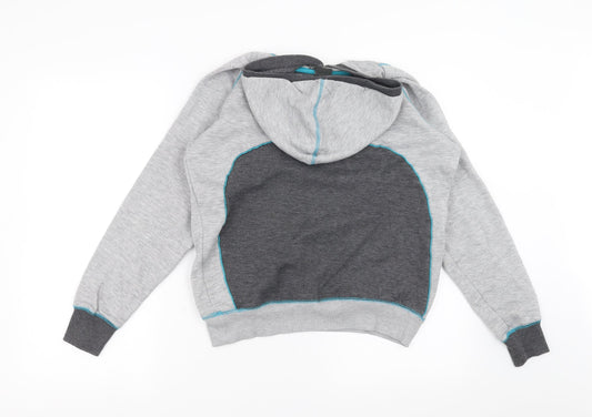 Womens UK 12 Regular Lonsdale Grey Pullover Hoodie