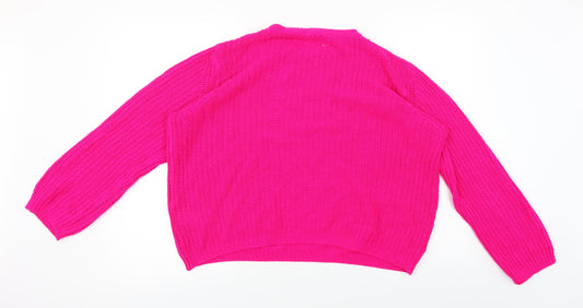 Peacokcs Womens Pink Pullover Jumper Size M
