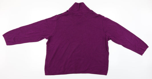 Skovhuus Womens Purple Herringbone Pullover Jumper Size 2XL