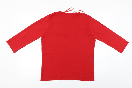Heather Valley Womens Red Pullover Jumper Size 16