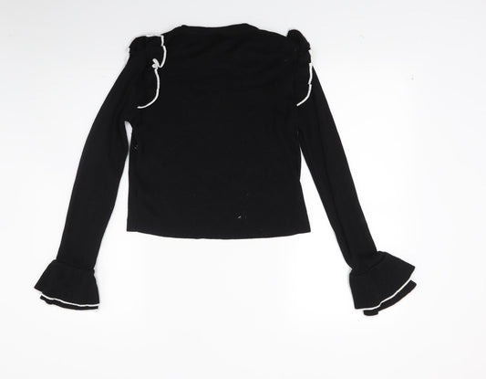 Topshop Womens Black Knit Pullover Jumper Size 10