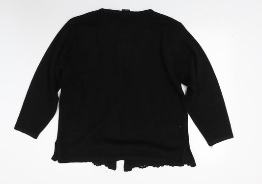 Avanti Garde Womens Black Knit Cardigan Jumper Size L