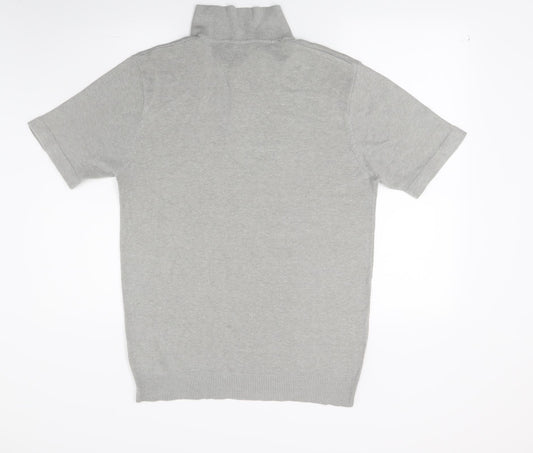 Yoec Mens Grey Knit Polo Size M