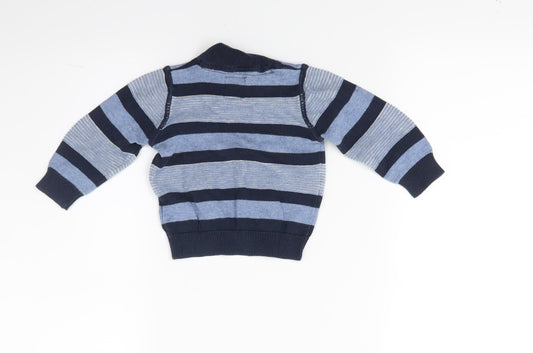 Earlydays Boys Blue Striped Pullover Jumper Size 3-6 Months