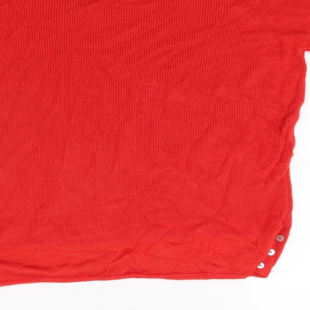 Per Una Womens Red Knit Pullover Jumper Size 14