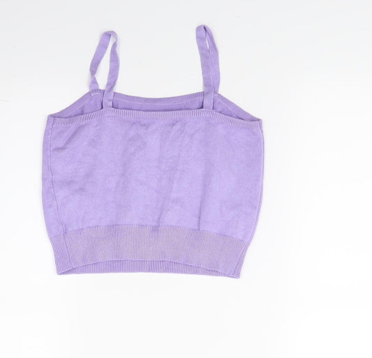 Shien Girls Purple Vest Jumper Size S - Flower Detail