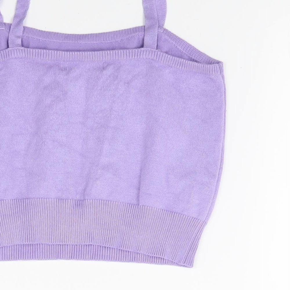 Shien Girls Purple Vest Jumper Size S - Flower Detail