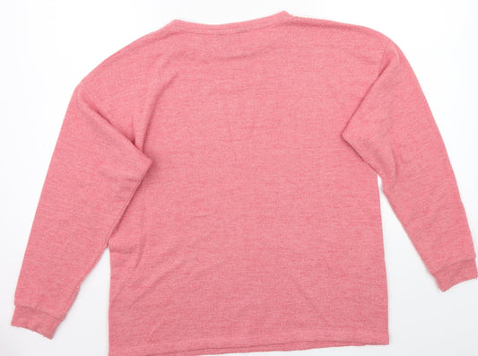 Peacocks Womens Pink Henley Jumper Size 8