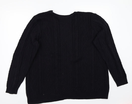 cassiopeia Mens Black Pullover Jumper Size M