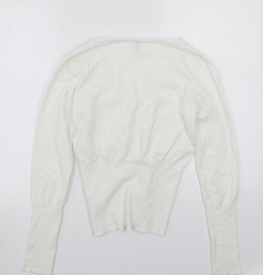 Saint Tropez Clothing Womens White Cardigan Jumper Size M