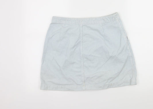 Topshp Womens Blue Corduroy A-Line Skirt Size 30 in