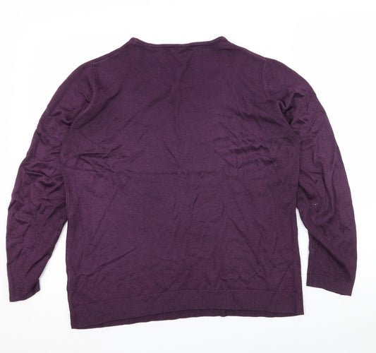 Prewor Womens Purple Knit Pullover Jumper Size 12