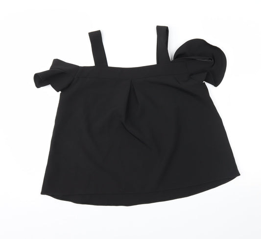 Topshop Womens Black Basic Blouse Size 8