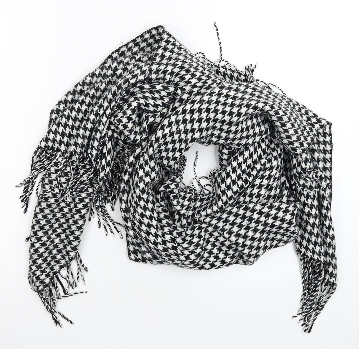 Preworn Womens Multicoloured Houndstooth Knit Shawl/Wrap