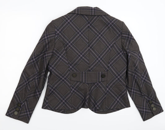 Minuet Womens Grey Check Jacket Suit Jacket Size 14