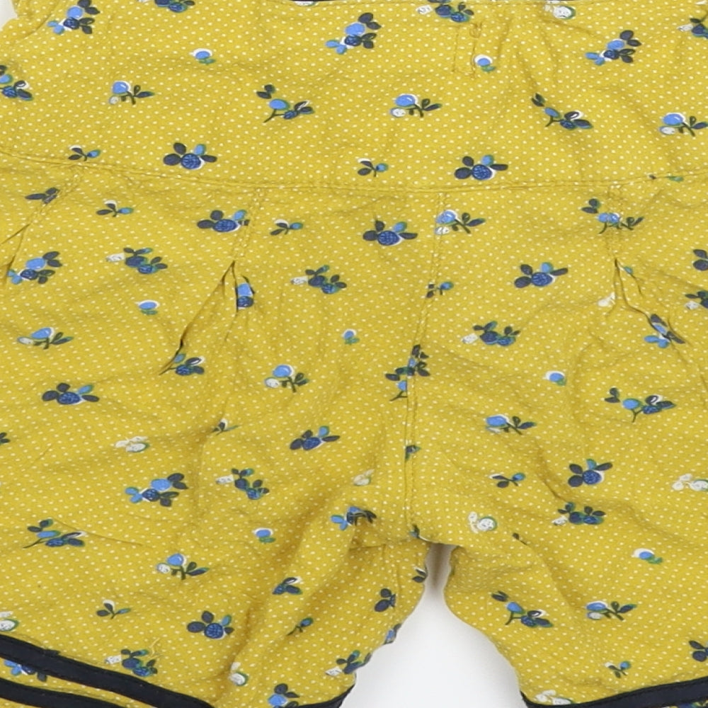 NEXT Girls Yellow Floral Bermuda Shorts Size 7 Years