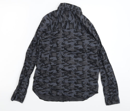 Primark Boys Grey Camouflage Basic Button-Up Size 12-13 Years