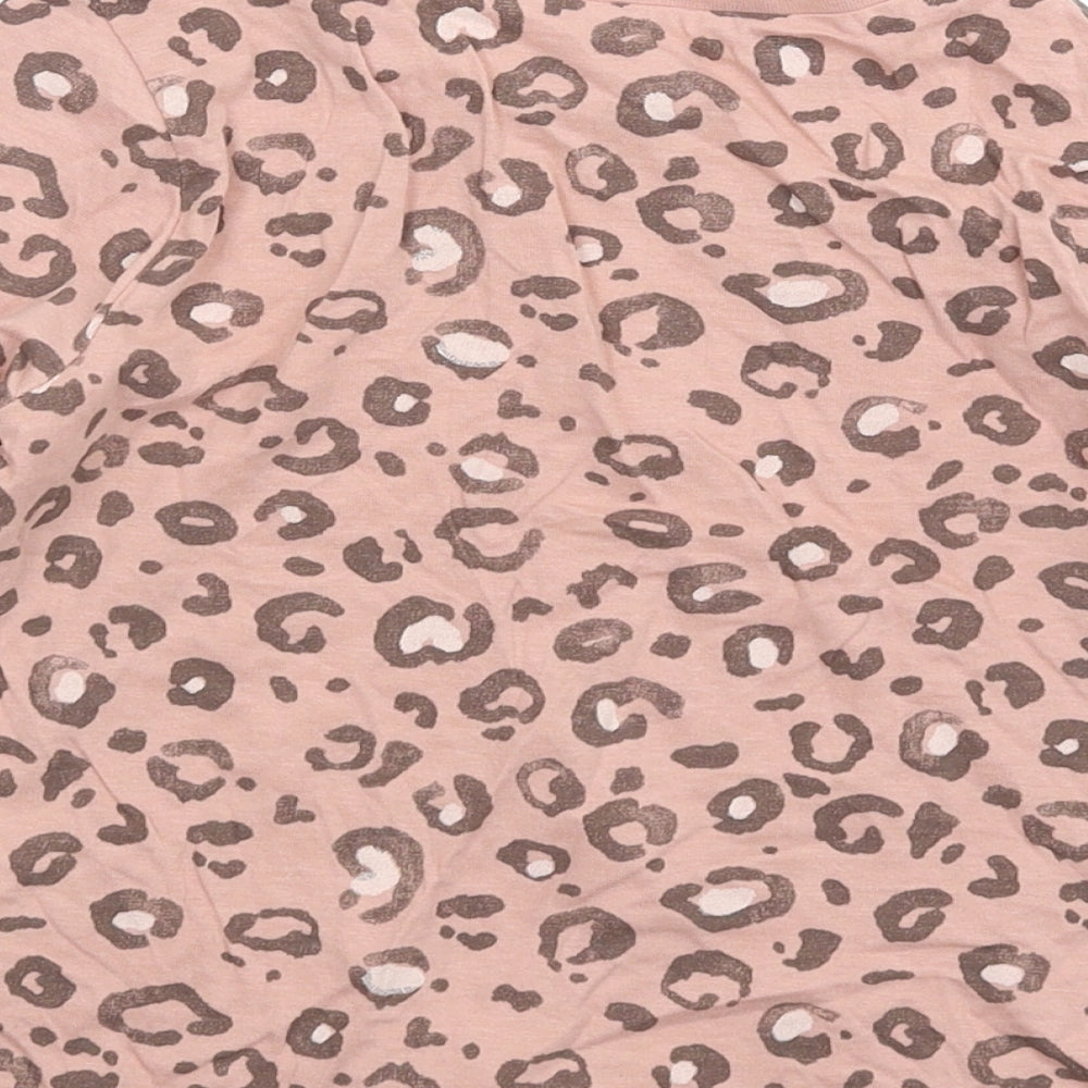 George Boys Pink Animal Print Basic T-Shirt Size 5-6 Years
