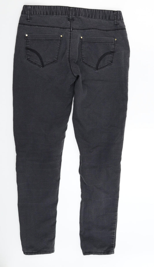 Denim & Co. Womens Grey Denim Skinny Jeans Size 10 L29 in