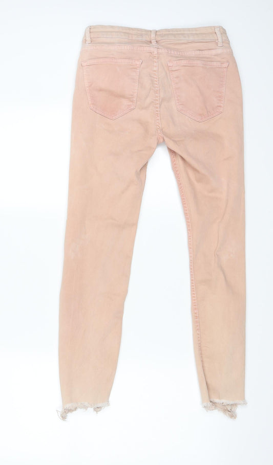 Zara Womens Pink Denim Skinny Jeans Size 8 L24 in