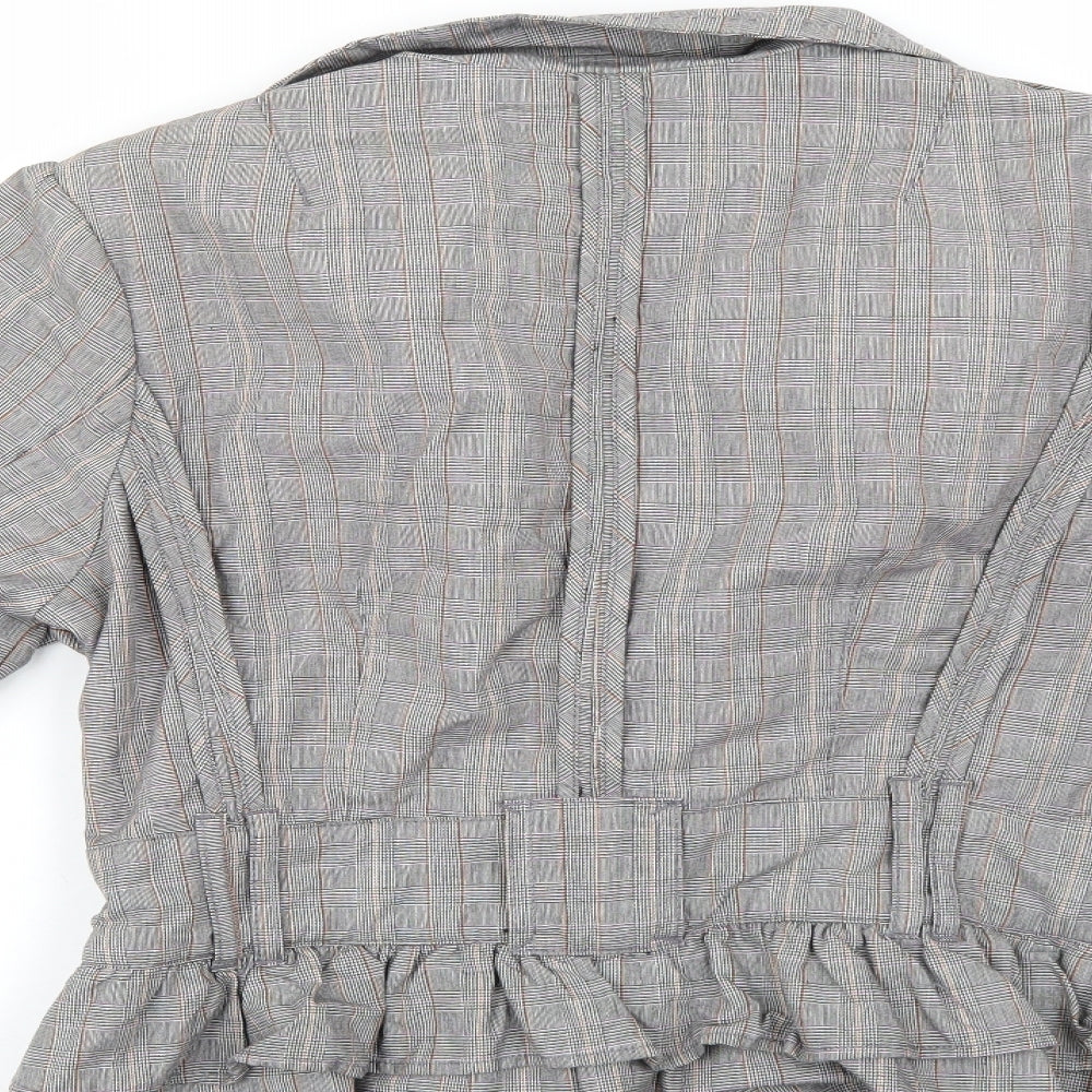 River Island Womens Grey Check Jacket Suit Jacket Size 14