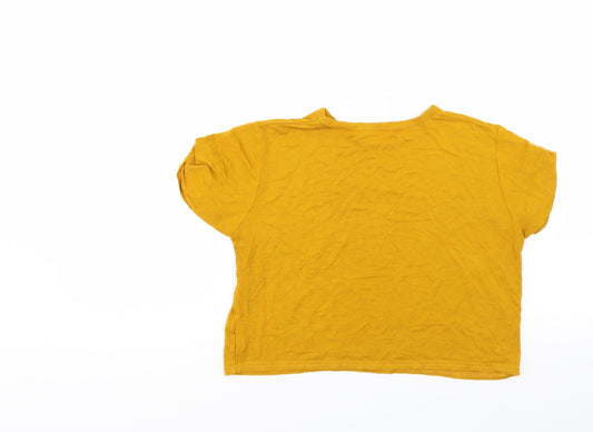 PRETTYLITTLETHING Womens Gold Basic T-Shirt Size 8