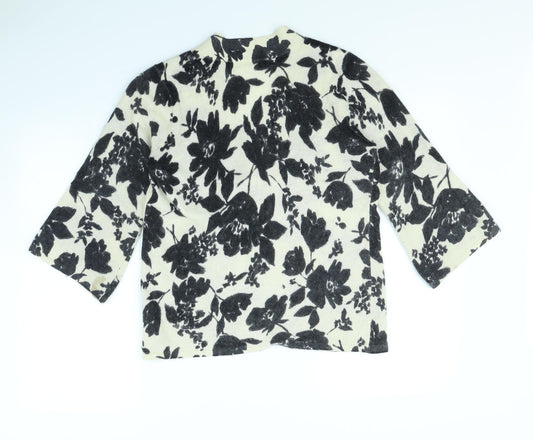 Susan Bristol Womens Beige Floral Cardigan Jumper Size M